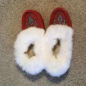 Hand Made Fur Lined Moccasins